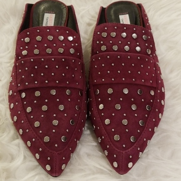 💕KRISTIN CAVALLARI💕 Suede Studded Loafer Mules ~ Amethyst 8.5 New in Box - Picture 8 of 12